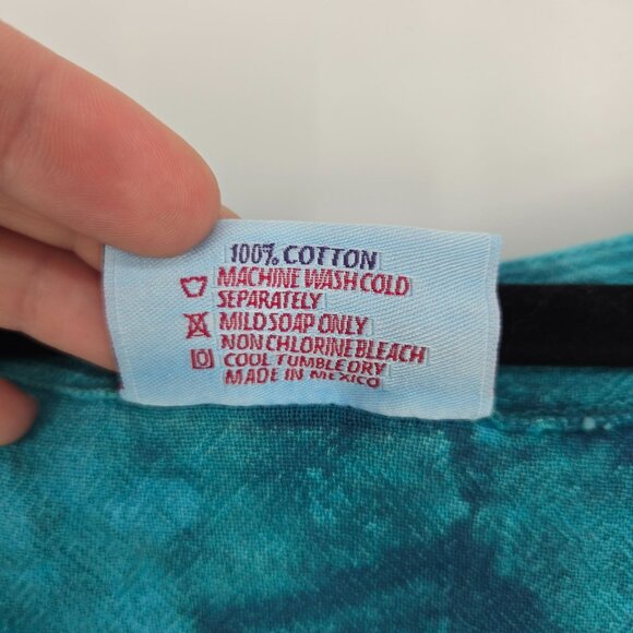 Cotton ways size 1 SM Med Peacock tie dye Giselle keyhole Teardrop gauze top - Picture 5 of 9